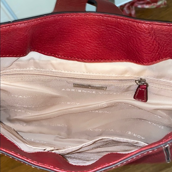 Adrienne Vittadini Bags Red Leather Shoulder Bag Poshmark